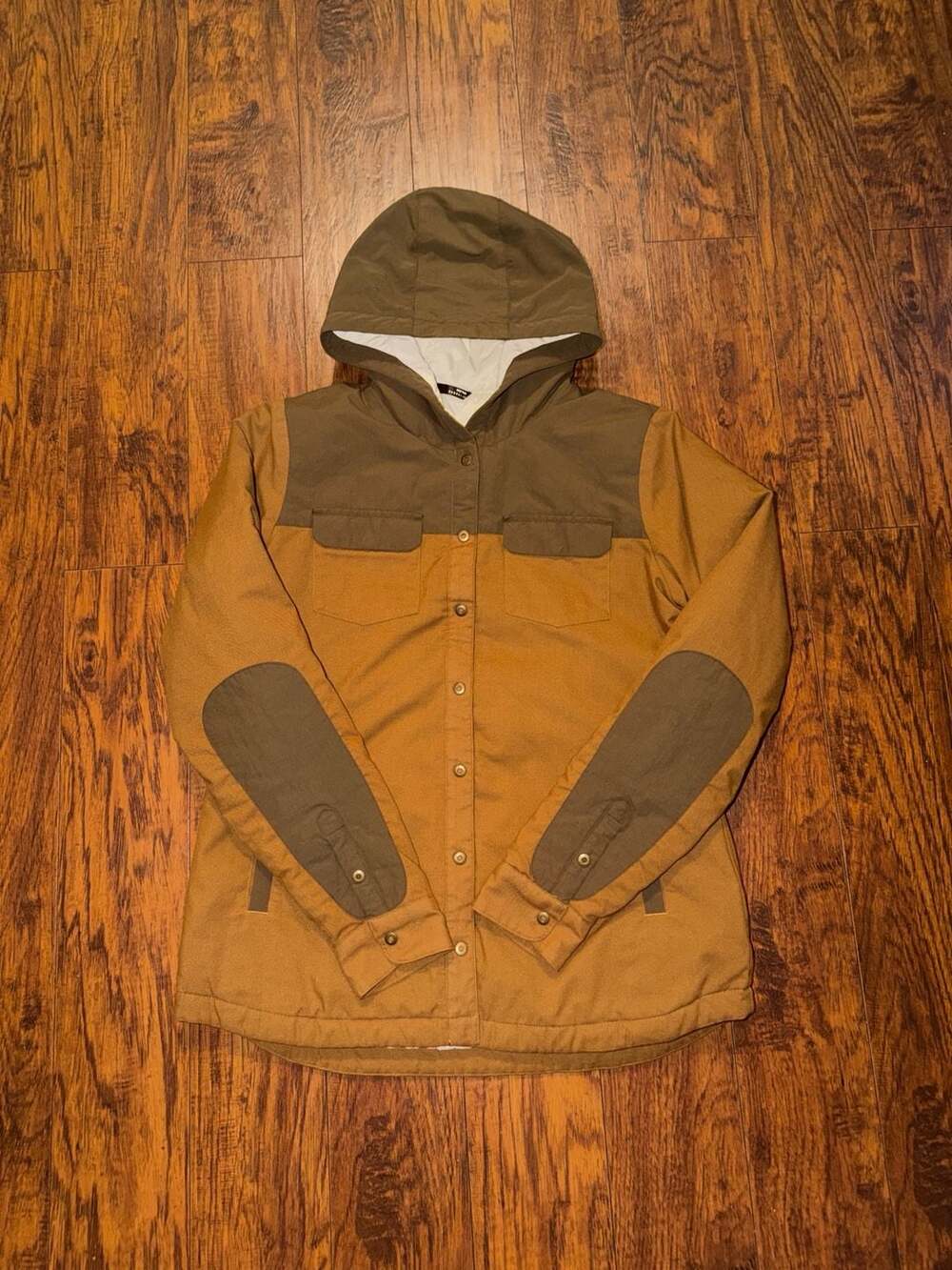 KUHL Artisan Hooded Shirtjak Women's Medium Brown Quilted Lined Shacket Jacket